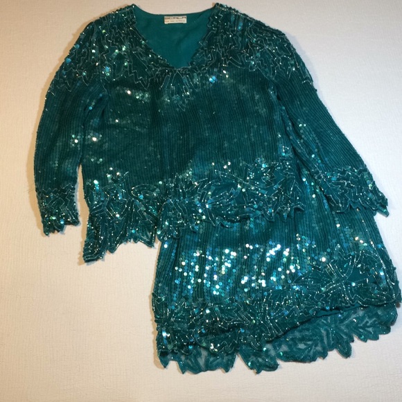 Scala Dresses & Skirts - Vintage SCALA silk evening skirt and pullover top.
